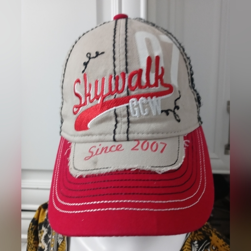 DESIGN APPAREL GRAND CANYON WEST DISTRESSED EMBROIDERED MESH ADJUSTABLE CAP HAT